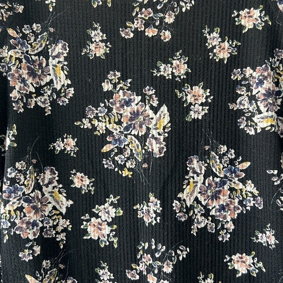ModCloth Floral Waffle Knit Henley Long Sleeve Top - Picture 5 of 8